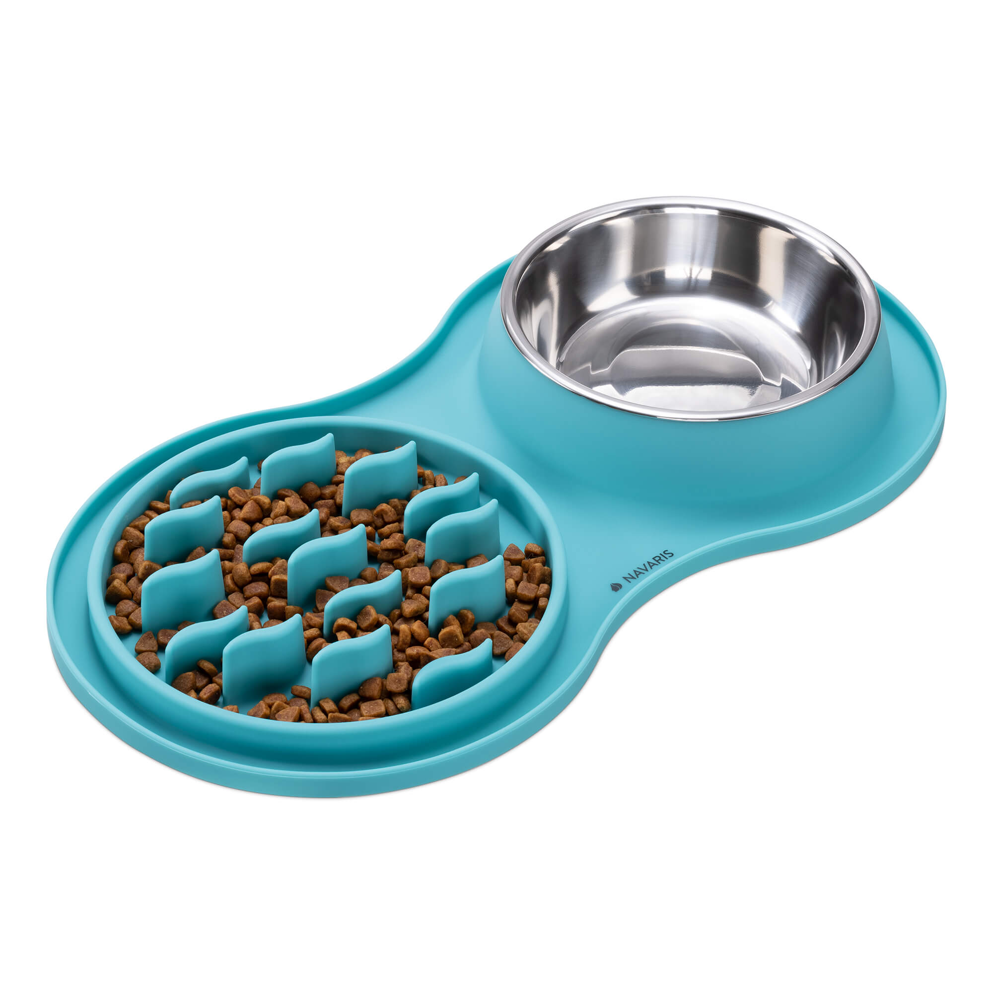Navaris Slow-Feeder Μπολ Αργής Κατάποσης από Σιλικόνη - Turquoise - 55134.37