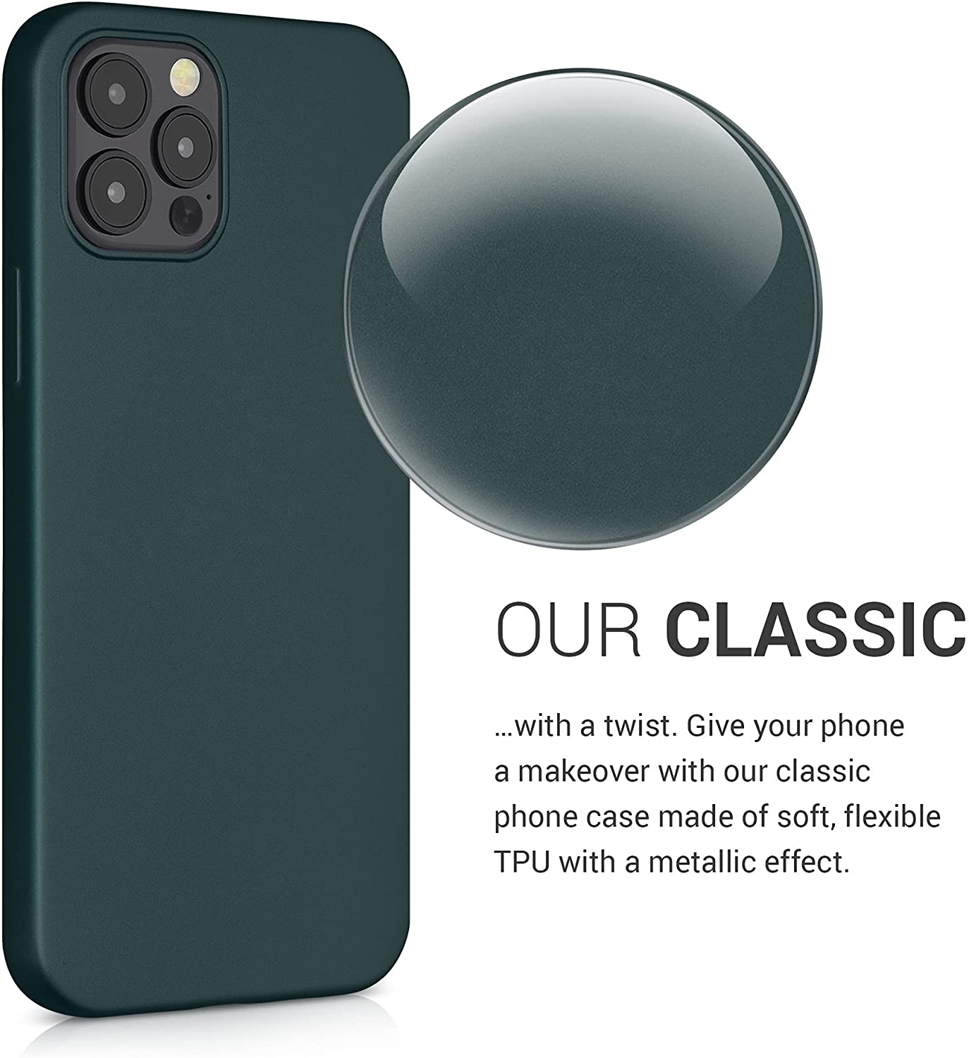 KW iPhone 12 / iPhone 12 Pro Θήκη Σιλικόνης TPU - Metallic Teal - 56114.14