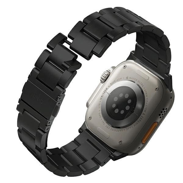 Uniq Λουράκι Apple Watch 2 / 3 / 4 / 5 / 6 / 7 / 8 / 9 / SE / ULTRA 1 / ULTRA 2 - 42 / 44 / 45 / 49 mm από Ανοξείδωτο Ατσάλι Osta - Black