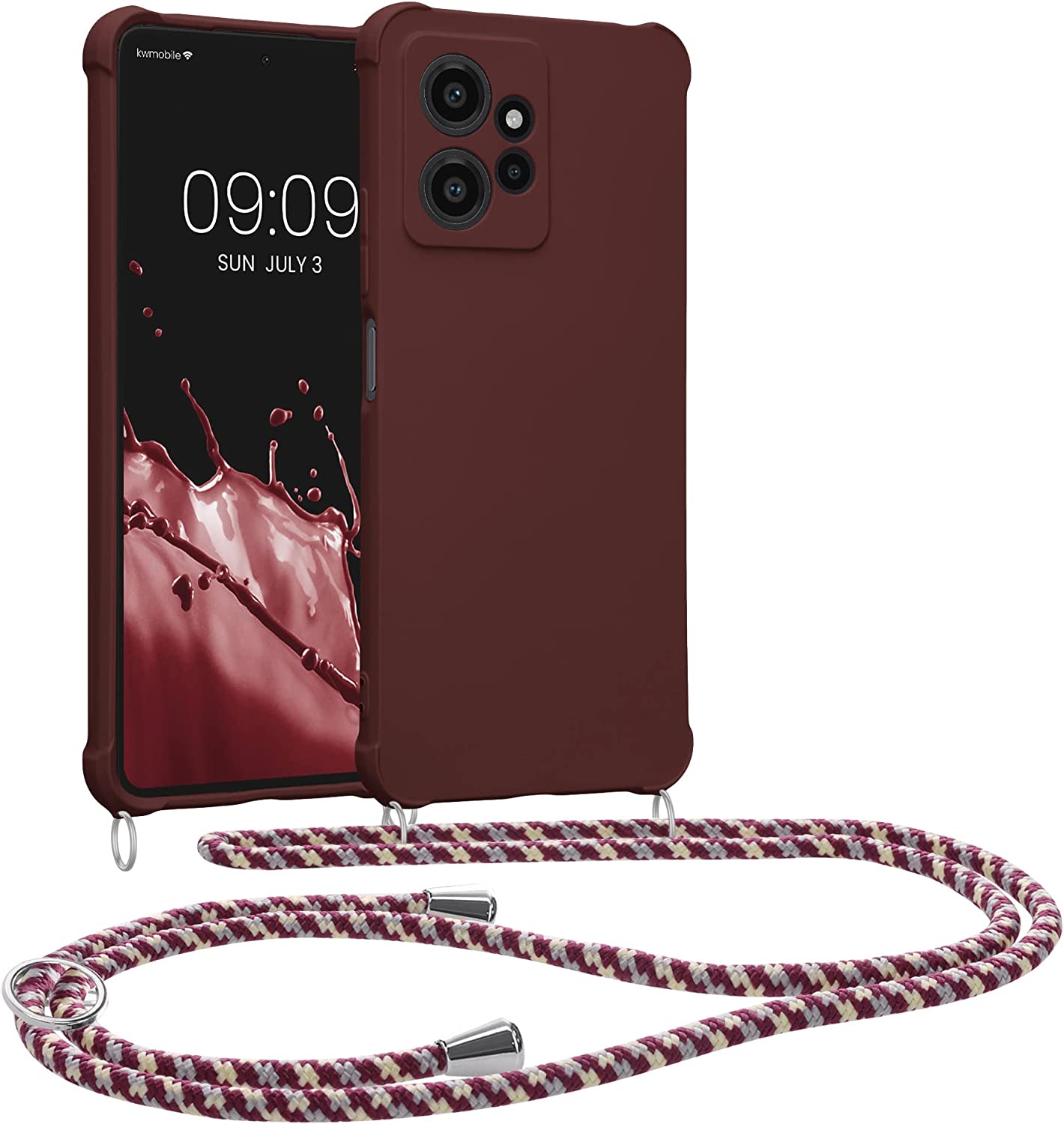 KW Xiaomi Redmi Note 12 4G Θήκη Σιλικόνης TPU με Λουράκι - Bordeaux Violet - 61173.187