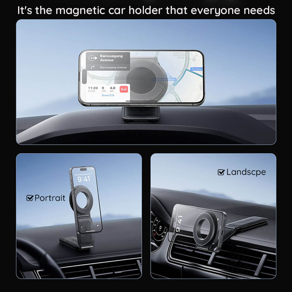 Baseus PrimeTrip Series C02 Αναδιπλούμενη Μαγνητική Βάση Αυτοκινήτου για το Ταμπλό - Cluster Black