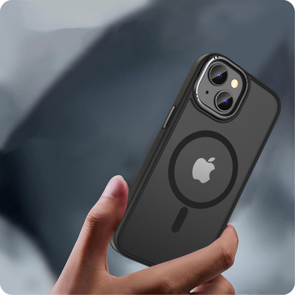 Tech - Protect iPhone 15 MagMat 2 - Σκληρή Θήκη με Πλαίσιο Σιλικόνης και MagSafe - Matte Black / Ημιδιάφανη
