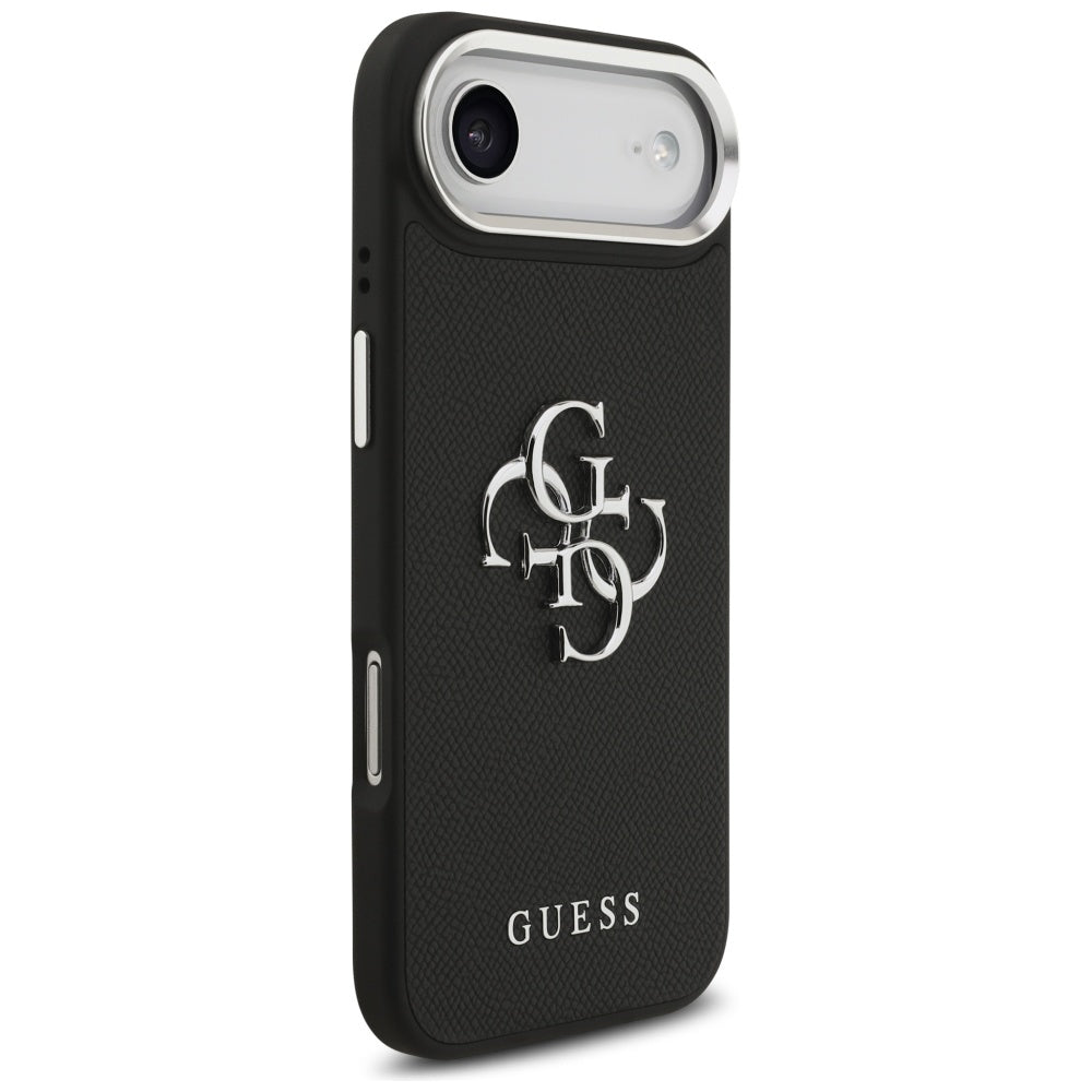 Guess iPhone Air - Grained Big 4G Classic Logo - Σκληρή Θήκη με Επένδυση από Οικολογικό Δέρμα - Black - GUHCP17MPG4SMCEK