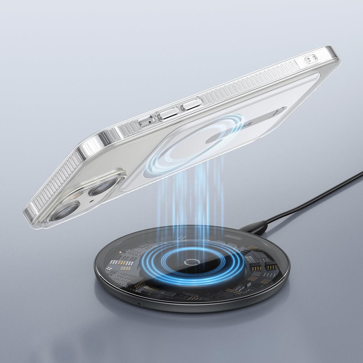 Baseus iPhone 13 Magnetic Case Μαγνητική Θήκη με MagSafe και Μεταλλική Βάση - Διάφανη