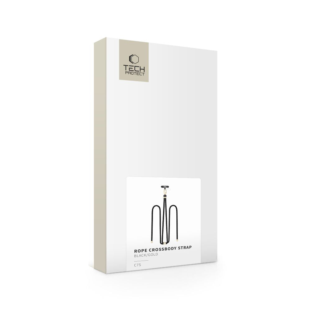 Tech-Protect C7S Rope CrossBody Strap - Universal Λουράκι για Θήκη Κινητού - Black / Gold