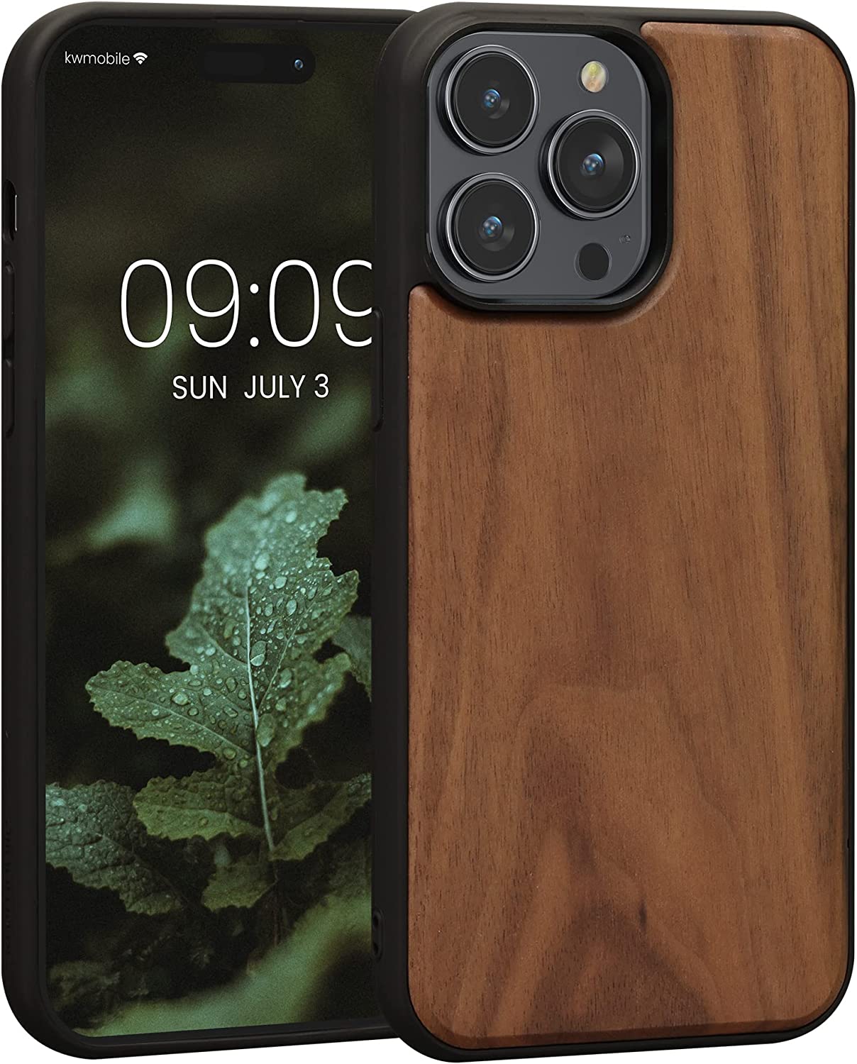 KW iPhone 14 Pro Max Θήκη από Φυσικό Ξύλο - Dark Brown - 60131.18