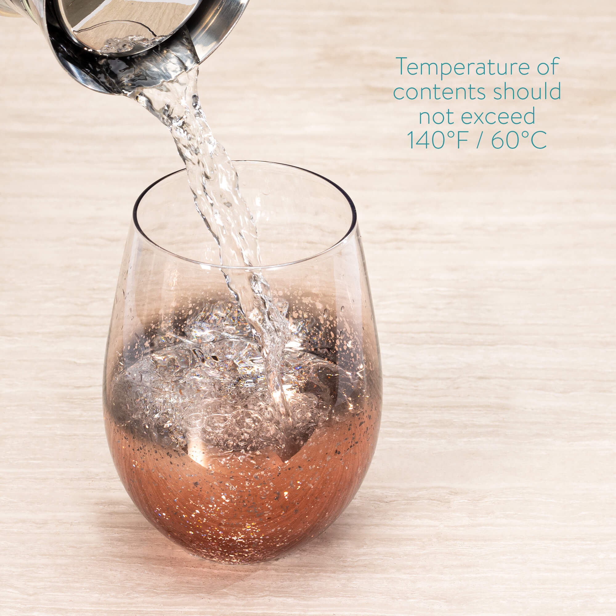 Navaris Σετ με 4 Γυάλινα Ποτήρια - Rose Gold - 56248.01