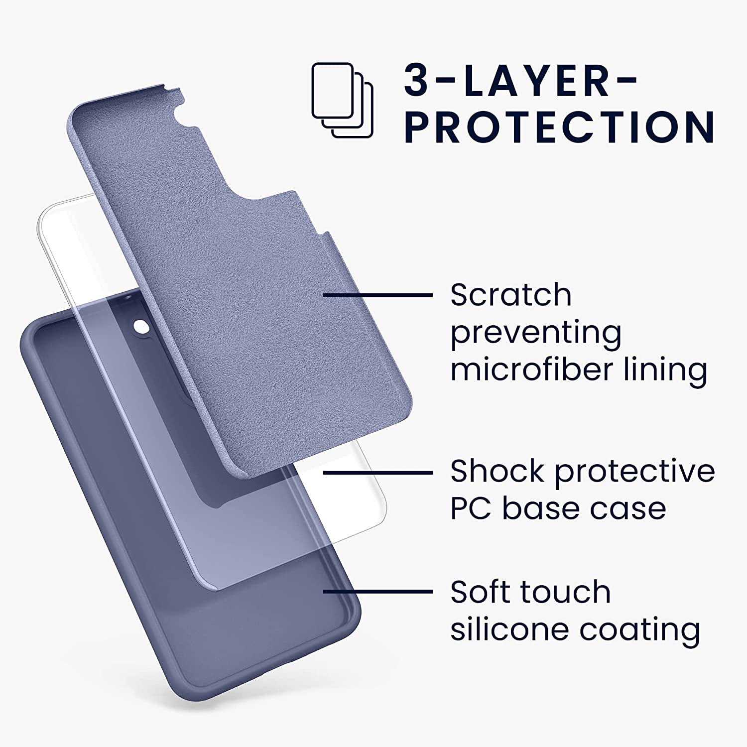 KW Samsung Galaxy S22 Plus Θήκη Σιλικόνης Rubberized TPU - Lilac - 56761.168