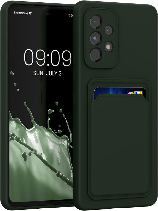 KW Samsung Galaxy A53 5G Θήκη Σιλικόνης TPU με Υποδοχή για Κάρτα - Dark Green