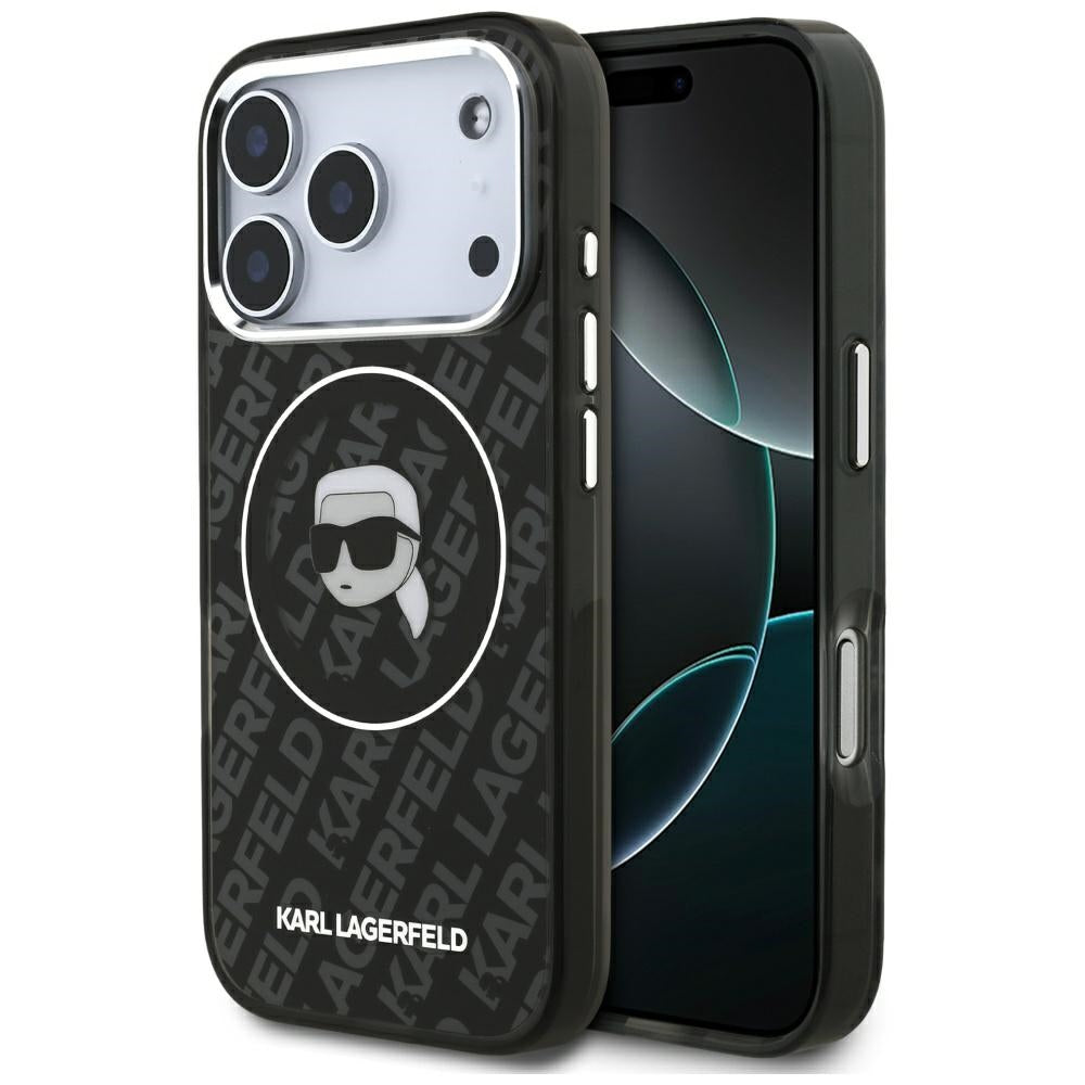 Karl Lagerfeld iPhone 17 Pro - IML Karl Head Logo MagSafe - Σκληρή Θήκη με Πλαίσιο Σιλικόνης - Black - KLHMP17LHMKBKHOK