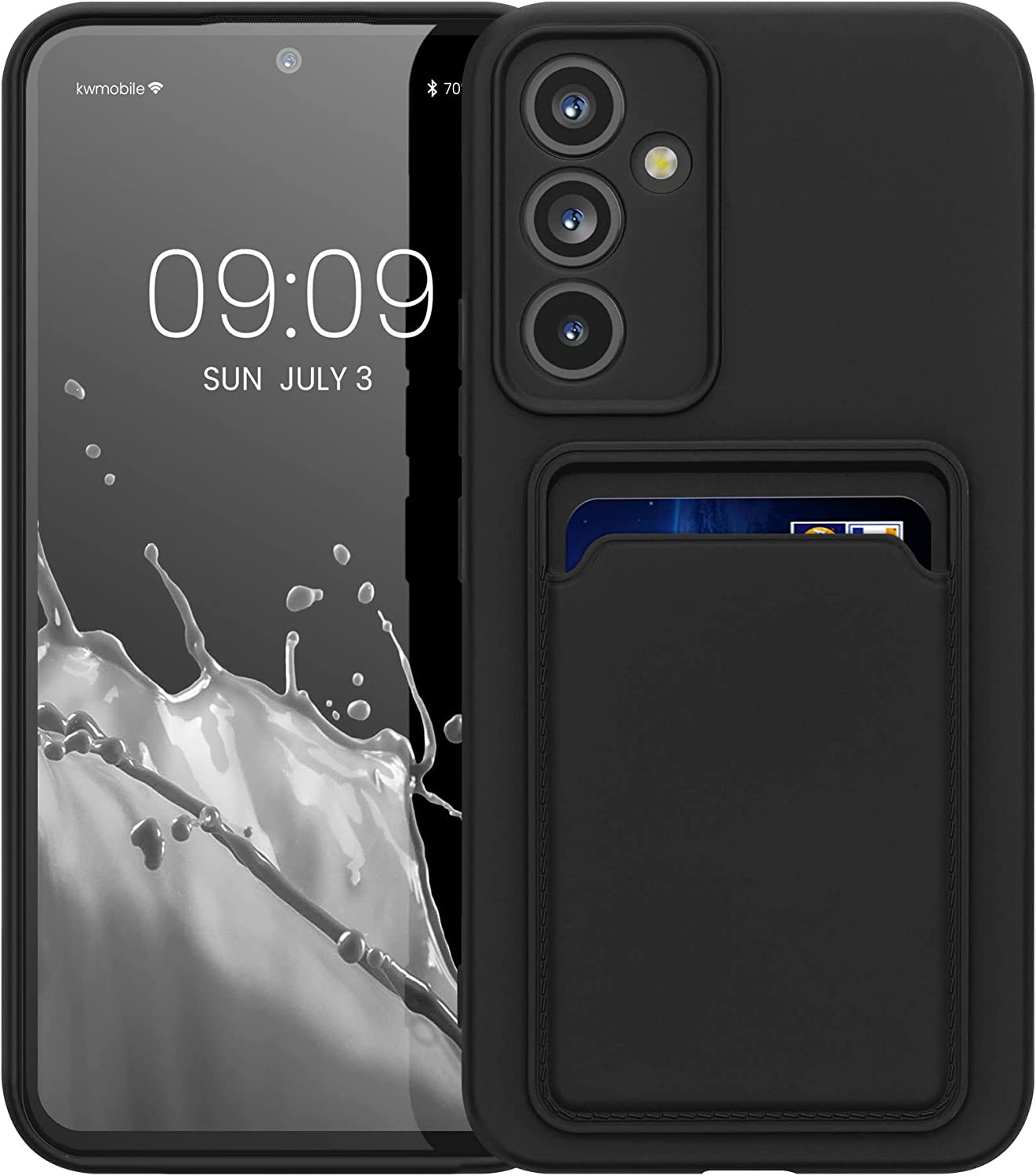 KW Samsung Galaxy A54 5G Θήκη Σιλικόνης TPU με Υποδοχή για Κάρτα - Black - 61354.01