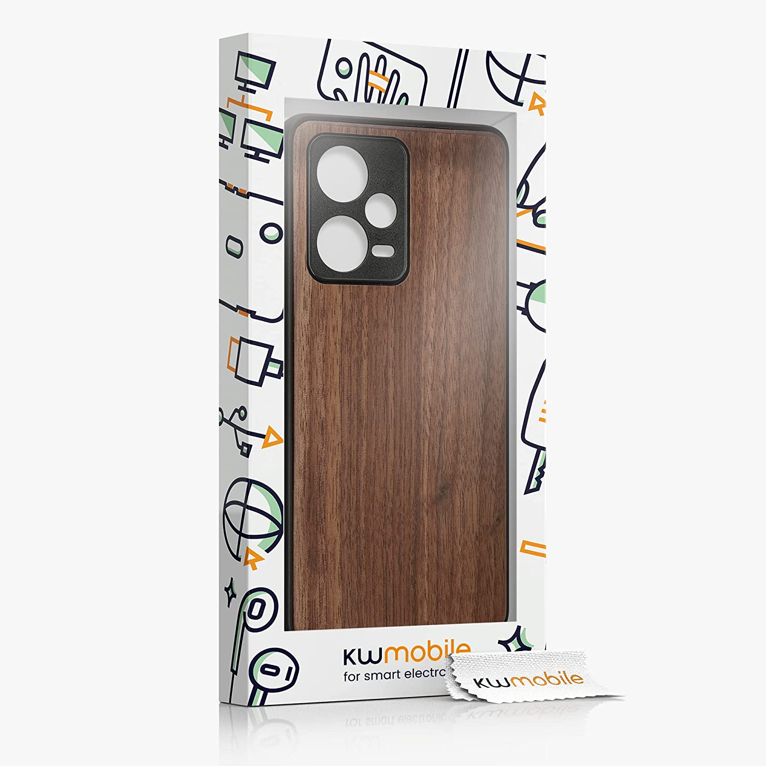 KW Xiaomi Redmi Note 12 Pro+ Θήκη από Φυσικό Ξύλο - Dark Brown - 60699.18