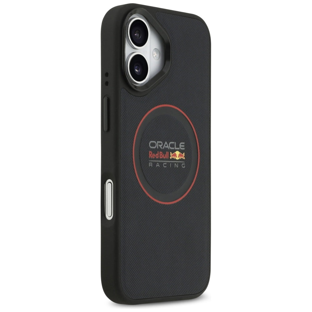 Red Bull iPhone 17 - Meshed Red Ring and Metal Buttons MagSafe - Σκληρή Θήκη με Επένδυση Οικολογικού Δέρματος - Navy - RBHMP17S24PUILVR