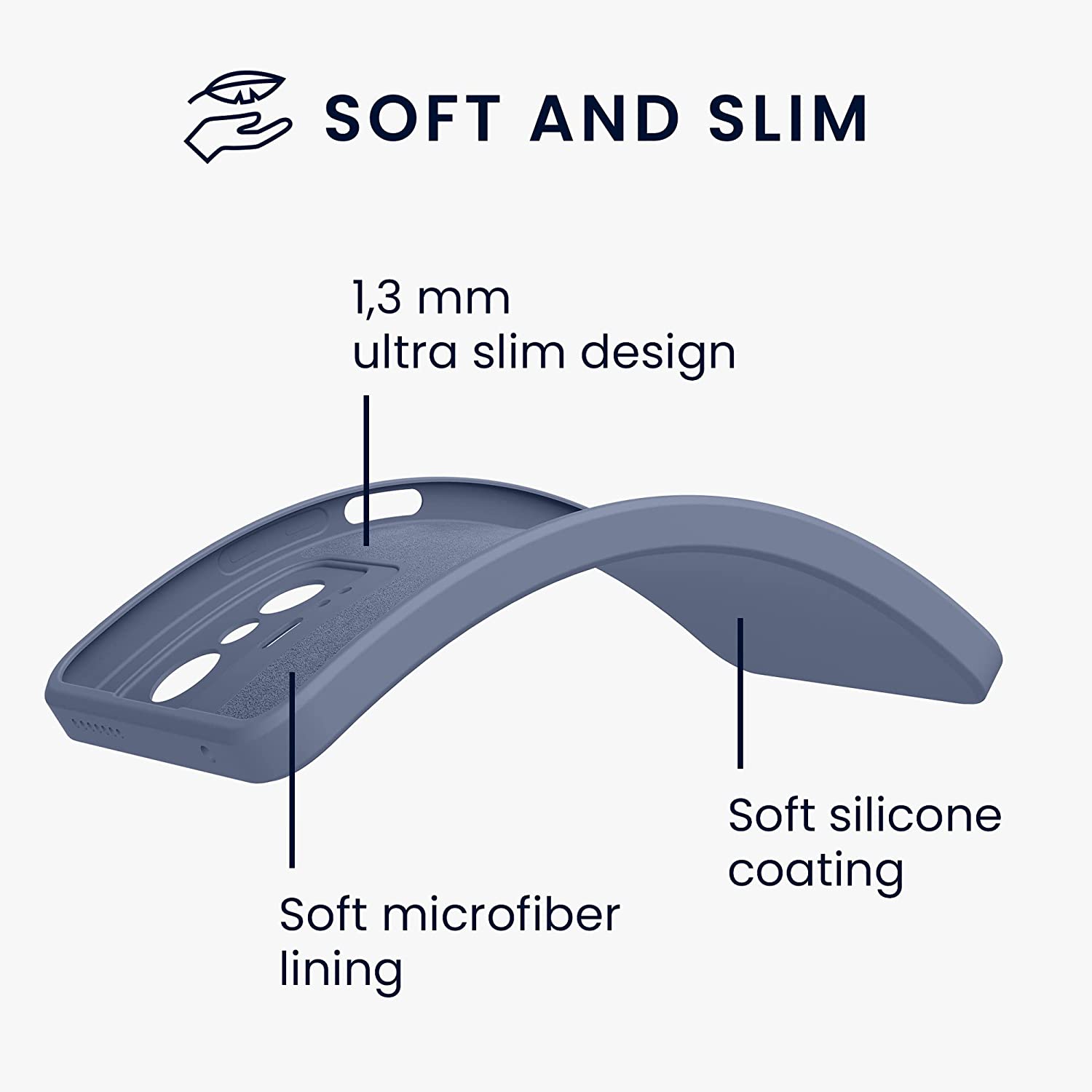 KW Xiaomi 11T / 11T Pro Θήκη Σιλικόνης Rubberized TPU - Blue Grey - 56573.12