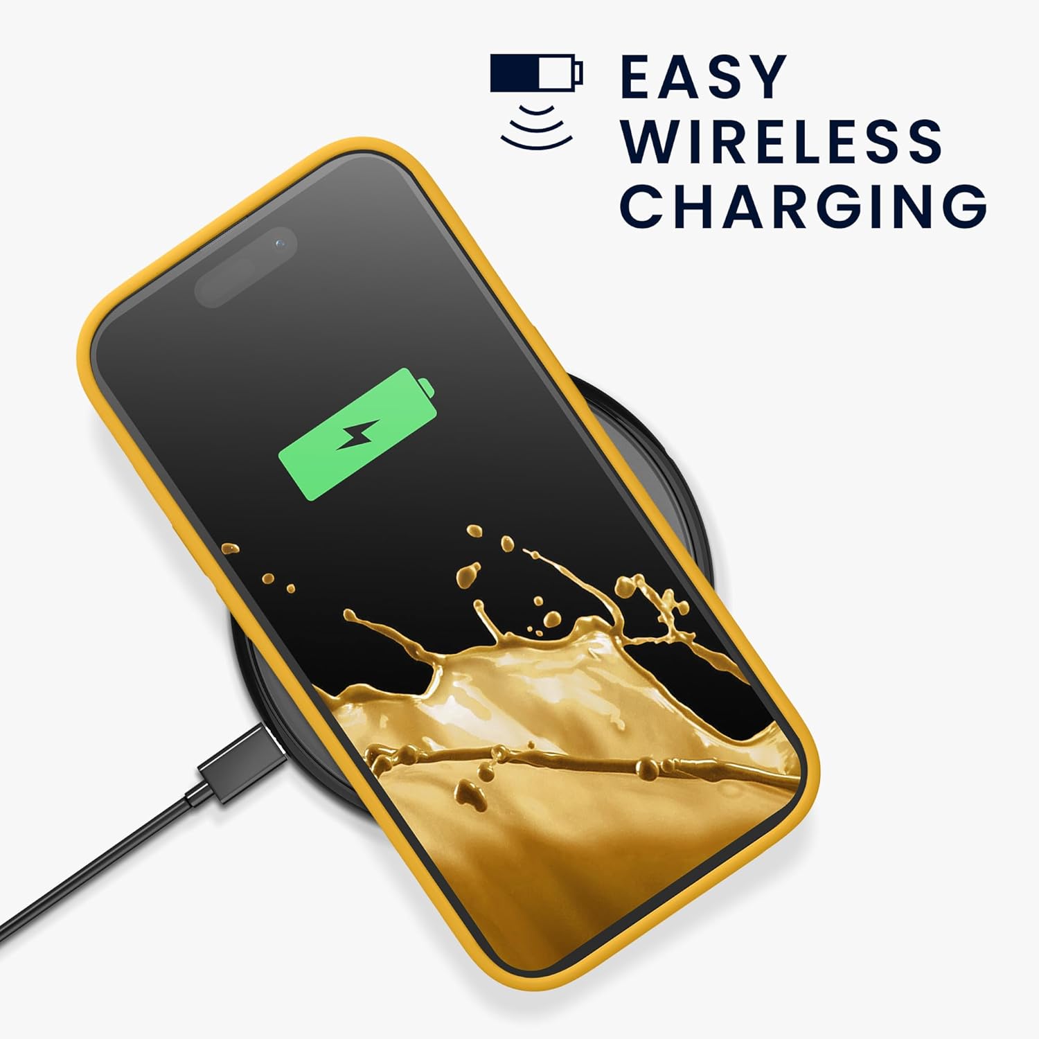 KW iPhone 15 Pro Θήκη Σιλικόνης Rubberized TPU - Honey Yellow