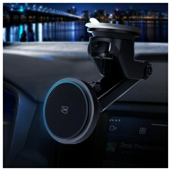 3MK Car MagCharger Μαγνητική Βάση Αυτοκινήτου για το Ταμπλό με Ασύρματη Φόρτιση MagSafe - Black