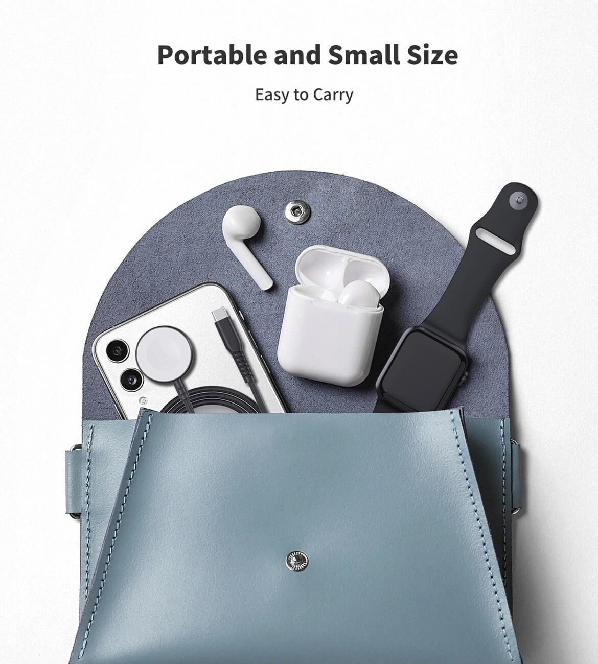 Choetech T319 MFI 5W Καλώδιο Type-C με Μαγνητική Βάση Φόρτισης για Apple Watch - 1m - Black