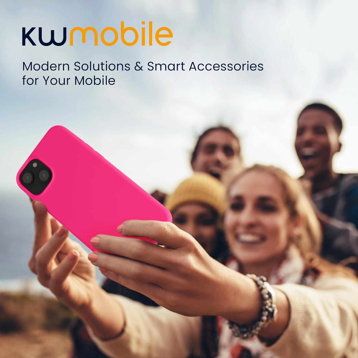 KW iPhone 15 Plus Θήκη Σιλικόνης Rubberized TPU - Neon Pink - 61954.77