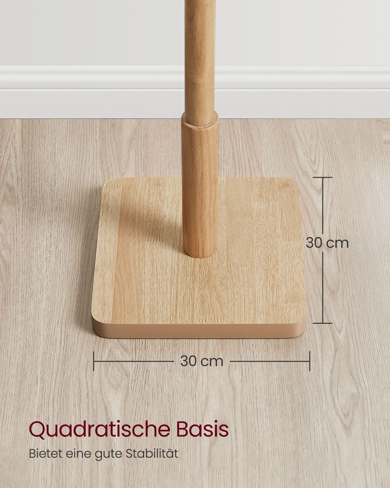 Vasagle Επιδαπέδια Ξύλινη Κρεμάστρα με 8 Γάντζους - Natural Beige - RCR010N01