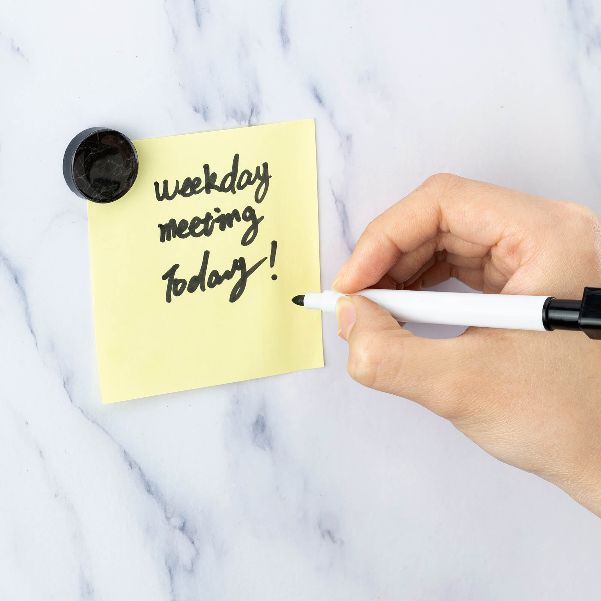 Navaris Μαγνητικός Πίνακας - Design White Marble - 40 x 40cm - 57021.02