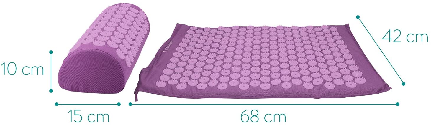 Navaris 2-in-1 Acupressure Mat and Pillow Set Σετ 2 σε 1 Χαλάκι και Μαξιλάρι Μασάζ - Berry - 43899.26