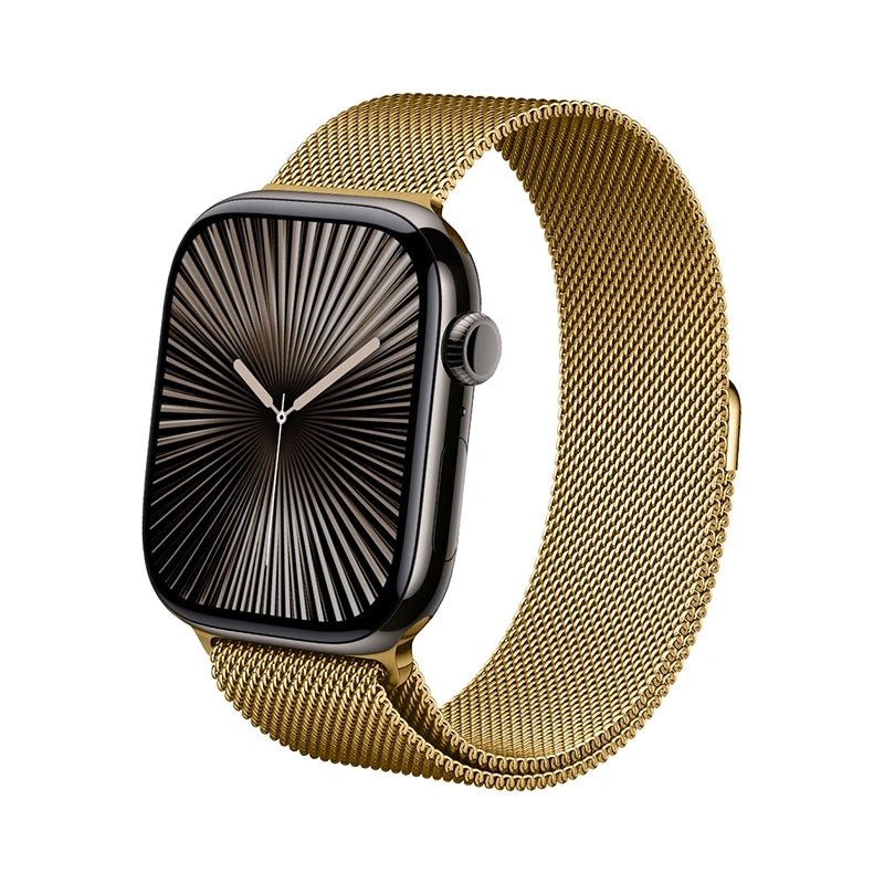 Crong Λουράκι Apple Watch 4/5/6/7/8/9/10/11 - SE (1/2/3) - ULTRA (1/2/3) - 44/45/46/49mm από Ανοξείδωτο Ατσάλι - Milano Steel - Gold