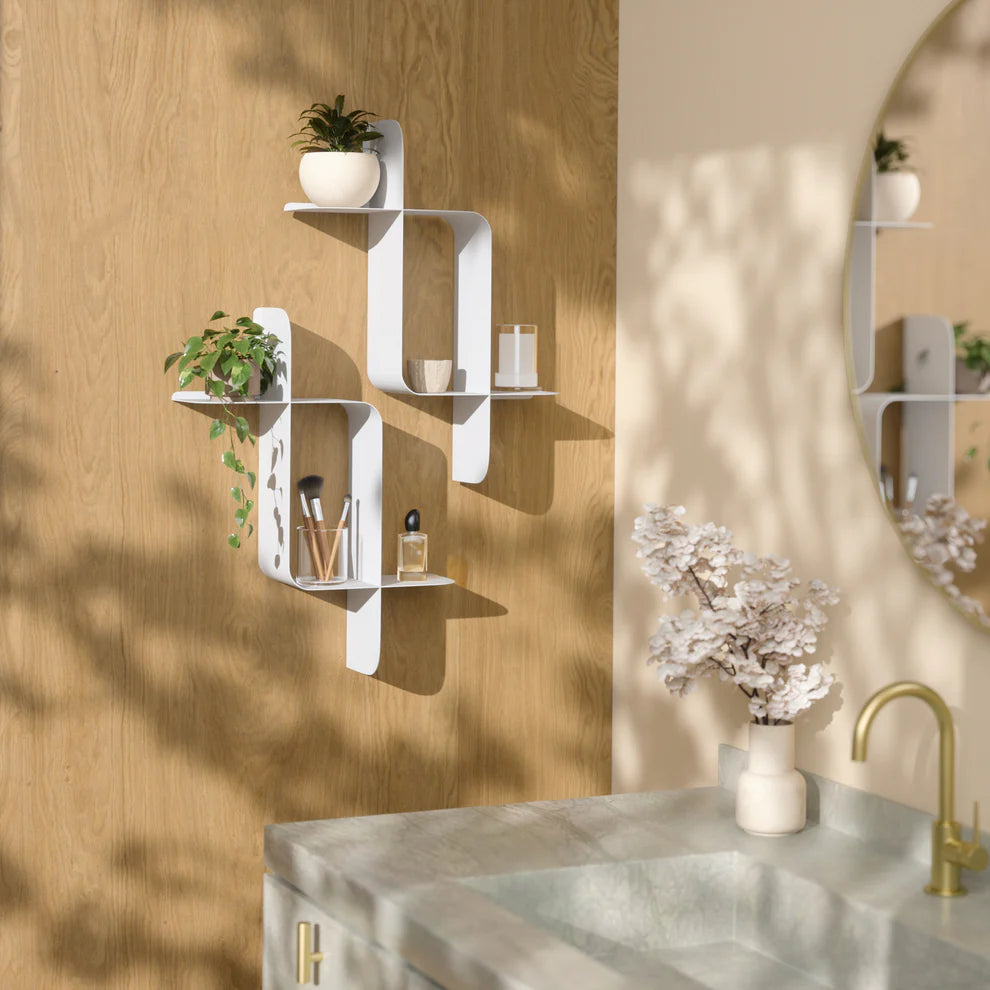 Umbra Montage Σετ με 2 Μεταλλικά Ράφια Τοίχου - White