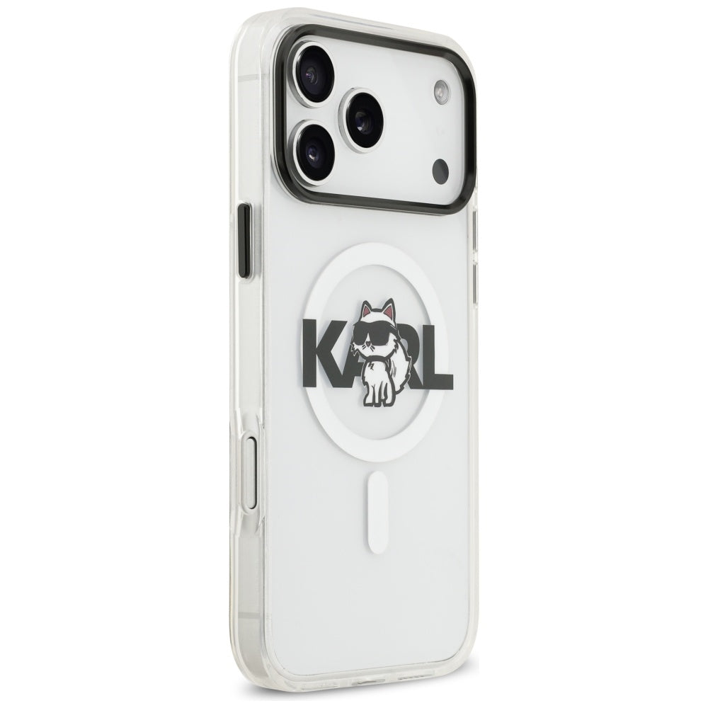 Karl Lagerfeld iPhone 17 Pro Max - IML Choupette Sketch Logo MagSafe - Σκληρή Θήκη με Πλαίσιο Σιλικόνης - Clear - KLHMP17XHGCHGKBT