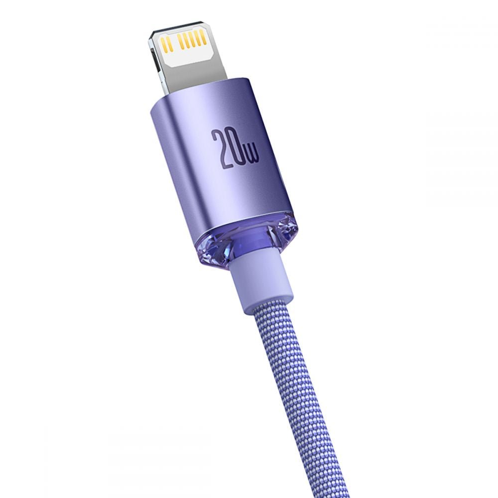 Baseus Crystal Shine Cable Type - C to Lightning PD 20W - Καλώδιο Δεδομένων και Γρήγορης Φόρτισης Type - C to Lightning 1.2M - Purple - CAJY000205