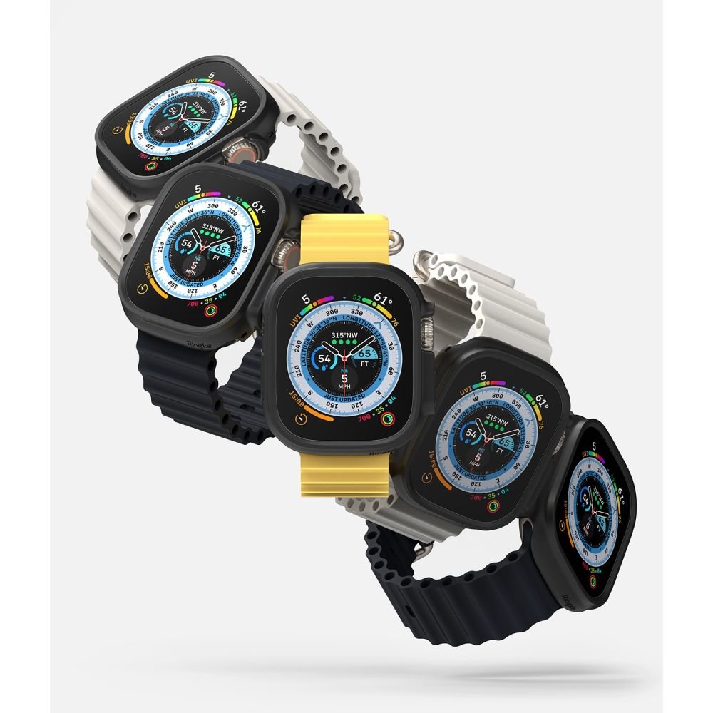 Ringke Θήκη Apple Watch Ultra (1/2/3) - 49mm Slim - 2 Τεμάχια - Διάφανο - Matte Black