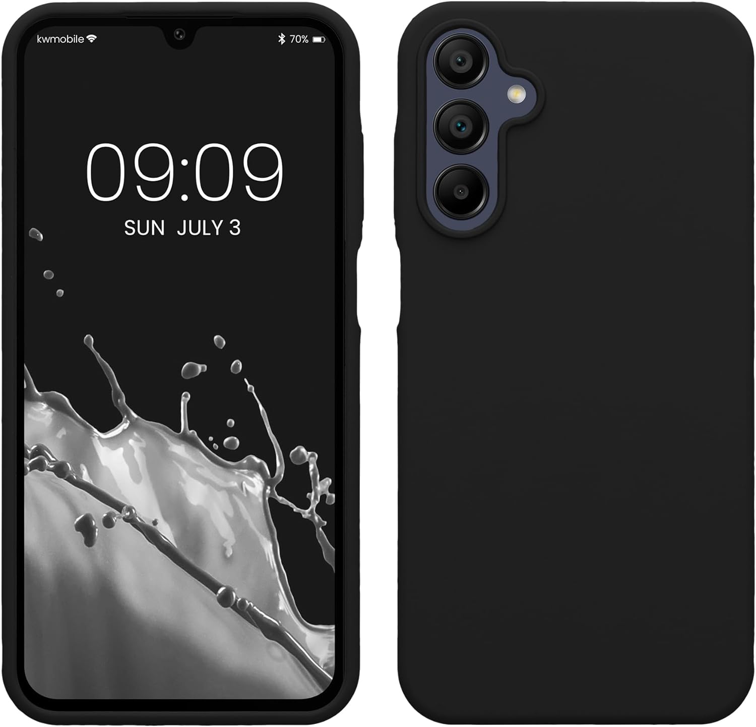 KW Samsung Galaxy A15 4G / A15 5G Θήκη Σιλικόνης Rubberized TPU - Black