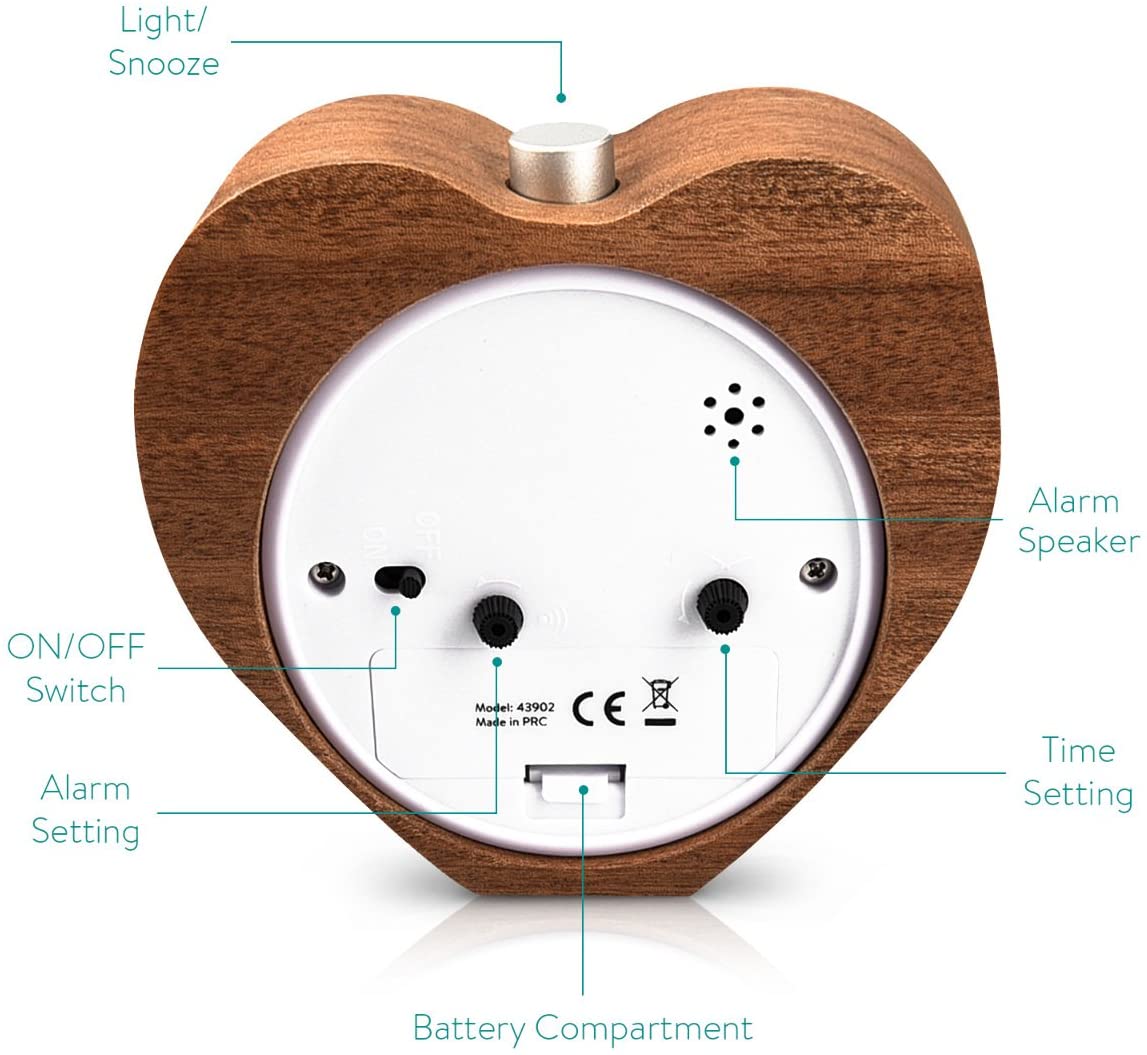 Navaris Αναλογικό Ρολόι και Ξυπνητήρι - Brown - 43902