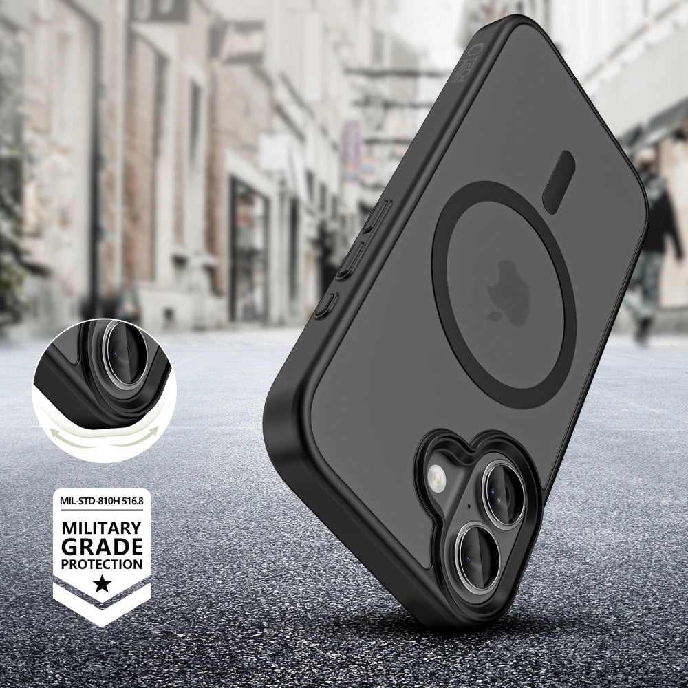 Tech-Protect iPhone 17 MagMat - Σκληρή Θήκη με Πλαίσιο Σιλικόνης και MagSafe - Matte Black / Ημιδιάφανη