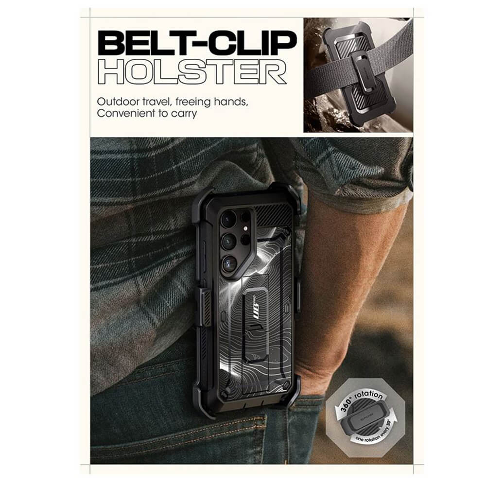 Supcase Samsung Galaxy S24 Ultra Unicorn Beetle Pro 2 Σκληρή Θήκη με Προστασία Οθόνης και Stand - Titan Gray