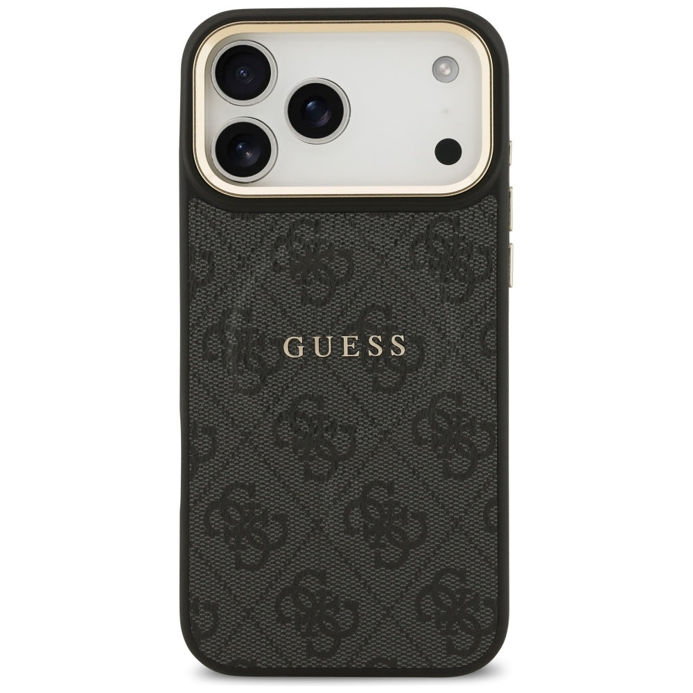 Guess iPhone 17 Pro Max - 4G PU Classic Logo MagSafe - Σκληρή Θήκη με Πλαίσιο Σιλικόνης και Επένδυση Οικολογικού Δέρματος - Black - GUHMP17XP4MSEGCK
