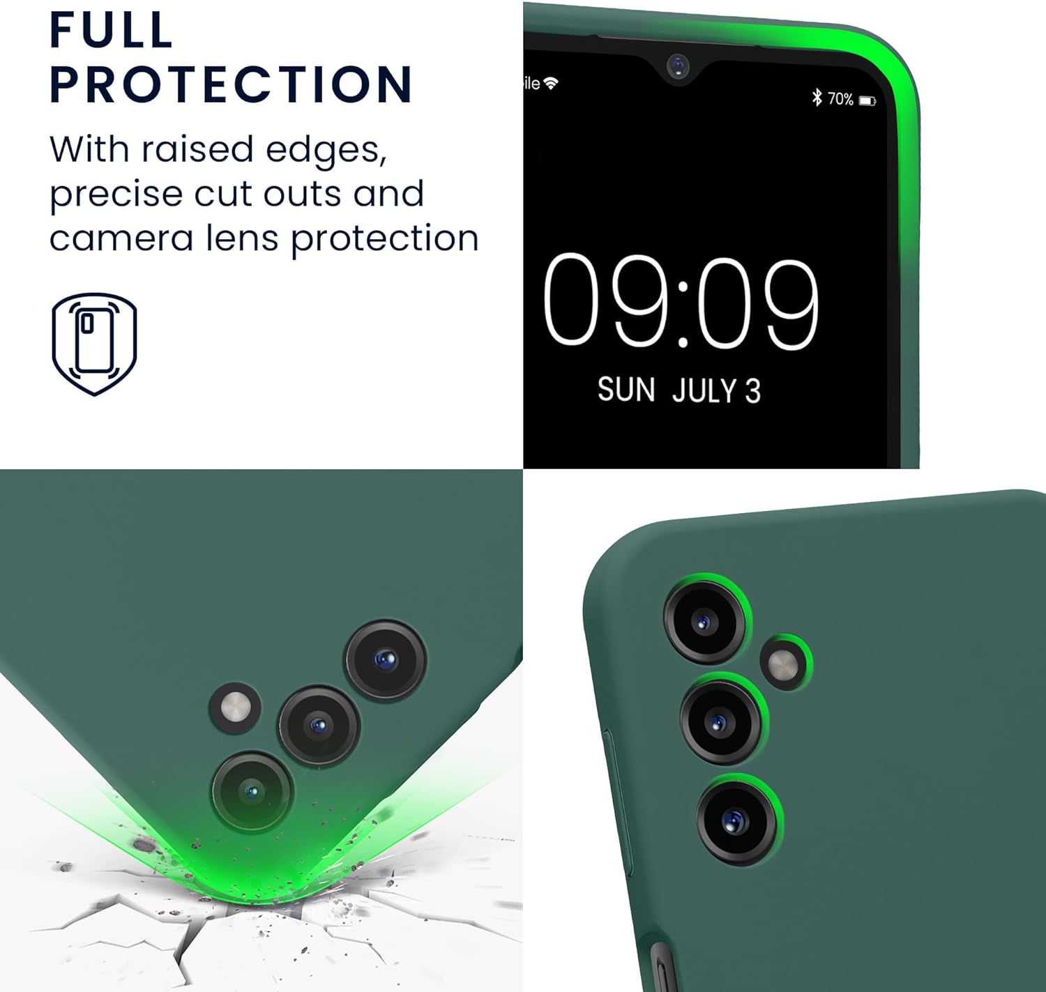 KW Samsung Galaxy A14 5G Θήκη Σιλικόνης Rubberized TPU - Forest Green