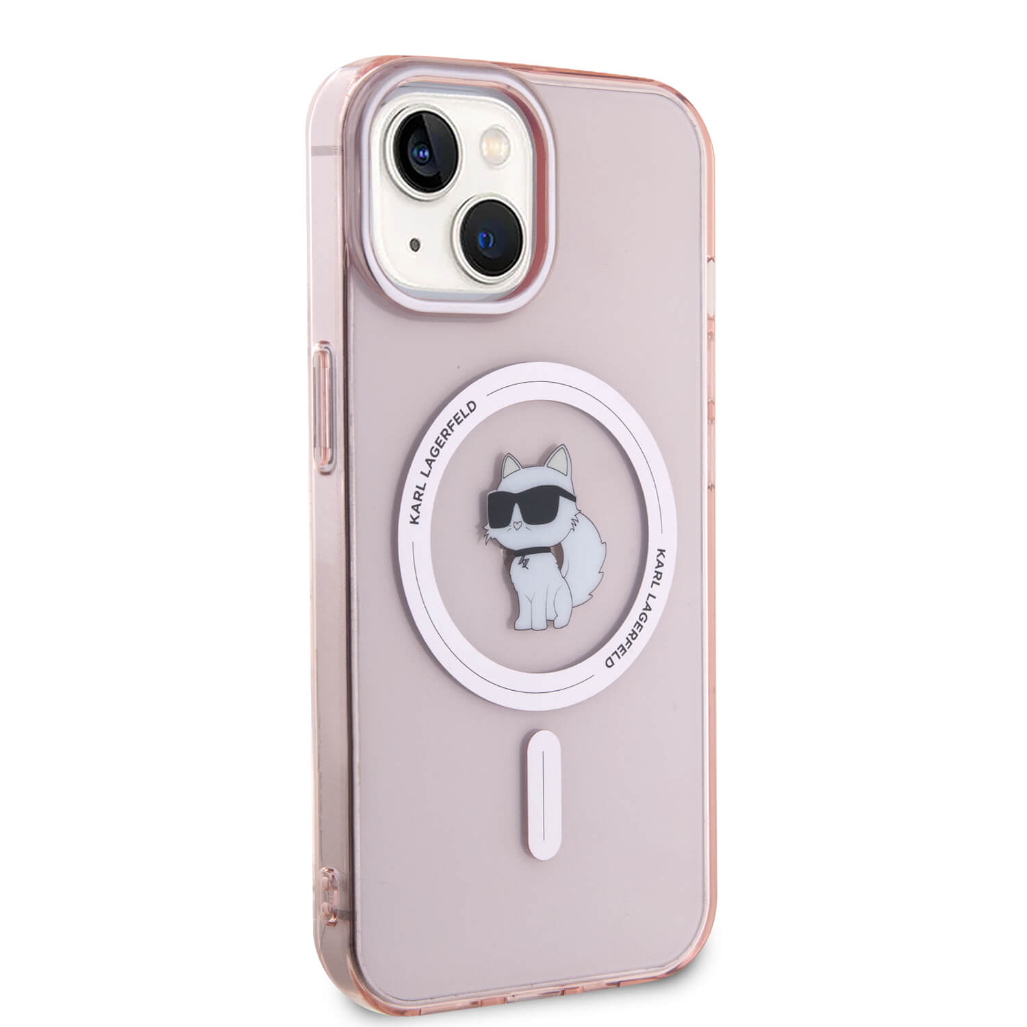 Karl Lagerfeld iPhone 15 / 14 / 13 - IML Choupette Magsafe Σκληρή Θήκη με Πλαίσιο Σιλικόνης και MagSafe - Pink - KLHMP15SHFCCNOP