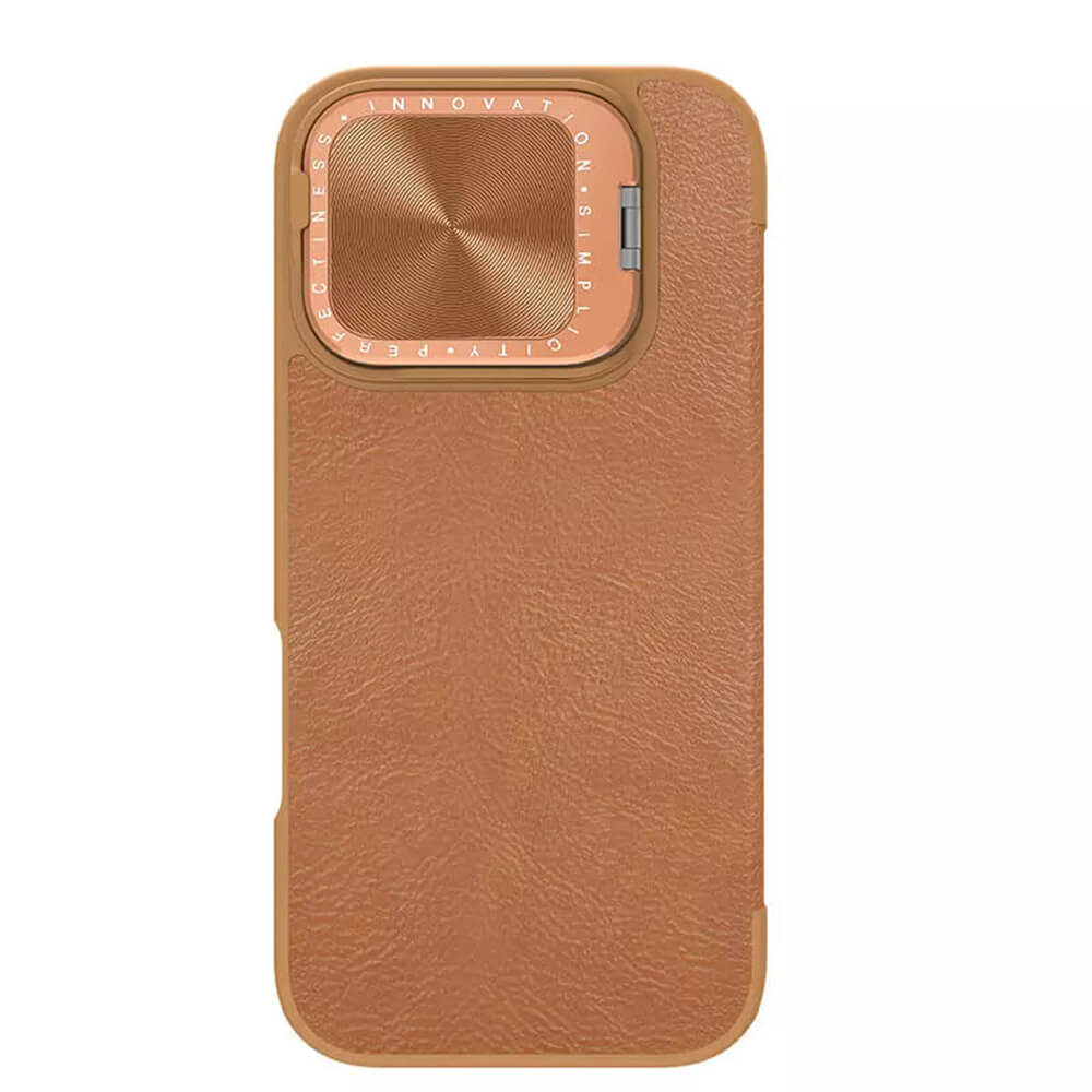 Nillkin iPhone 16 Pro Qin Prop Leather Θήκη Βιβλίο με Κάλυμμα για την Κάμερα - Brown