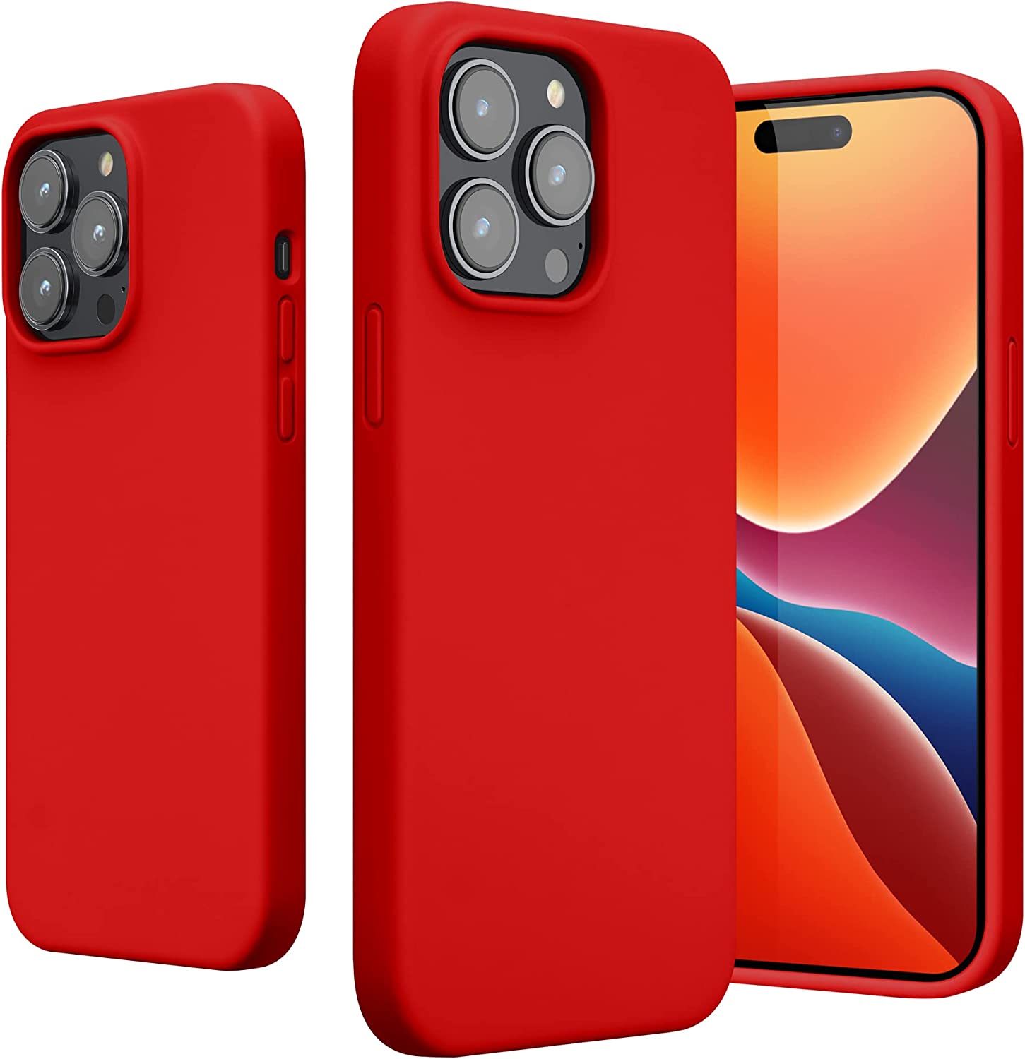 KW iPhone 14 Pro Max Θήκη Σιλικόνης Rubberized TPU - Red - 59074.09