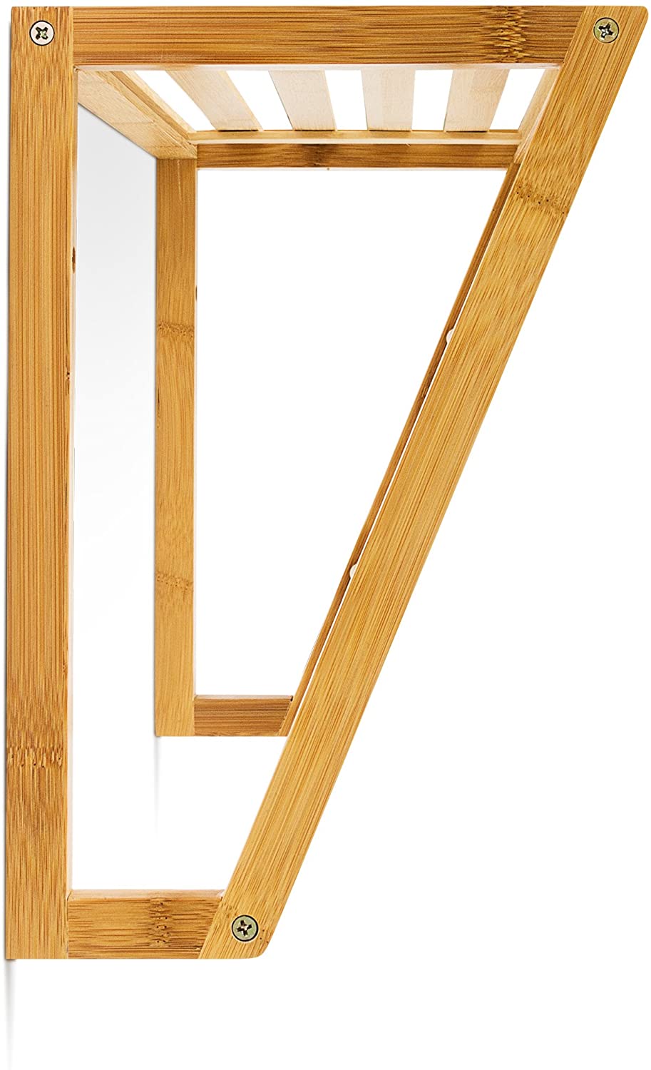 Relaxdays Επιτοίχια Κρεμάστρα για Πετσέτες από Μπαμπού - Natural - 4052025191931