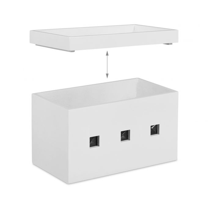 Relaxdays Κουτί Οργάνωσης Καλωδίων από Bamboo - White - 4052025246709