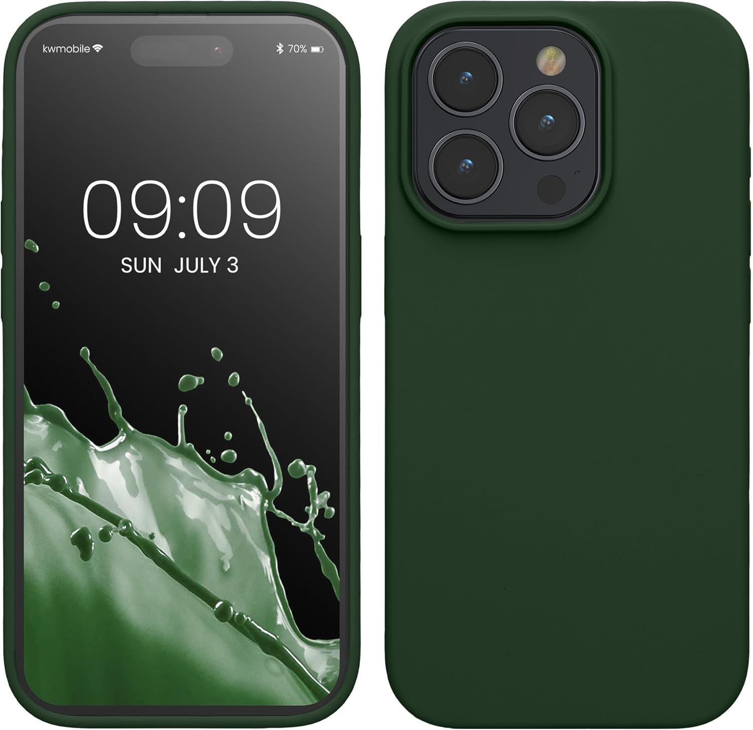 KW iPhone 15 Pro Θήκη Σιλικόνης Rubberized TPU - Dark Green