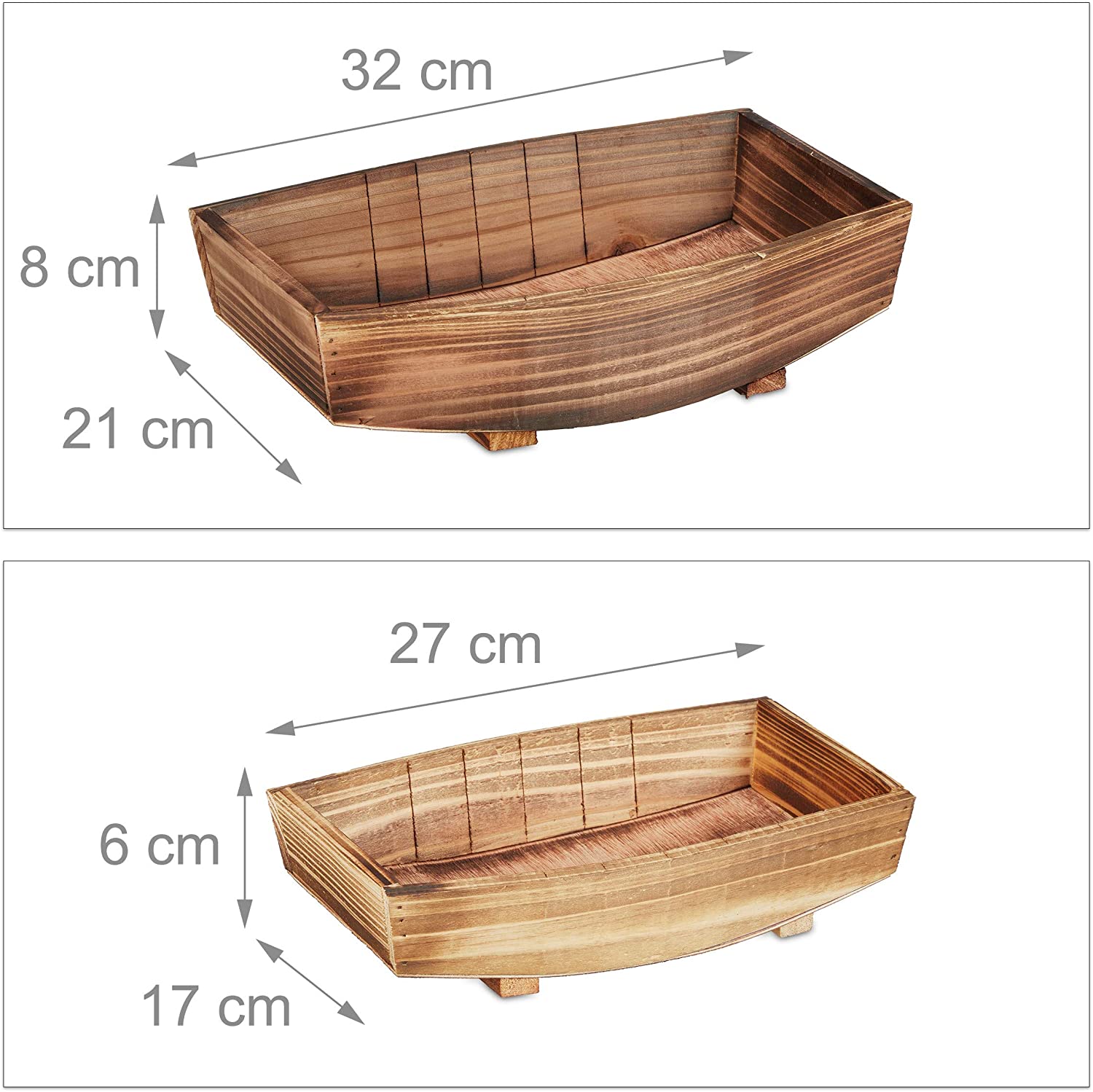 Relaxdays Σετ με 2 Ξύλινα Διακοσμητικά Κασπώ - Natural - 4052025344023