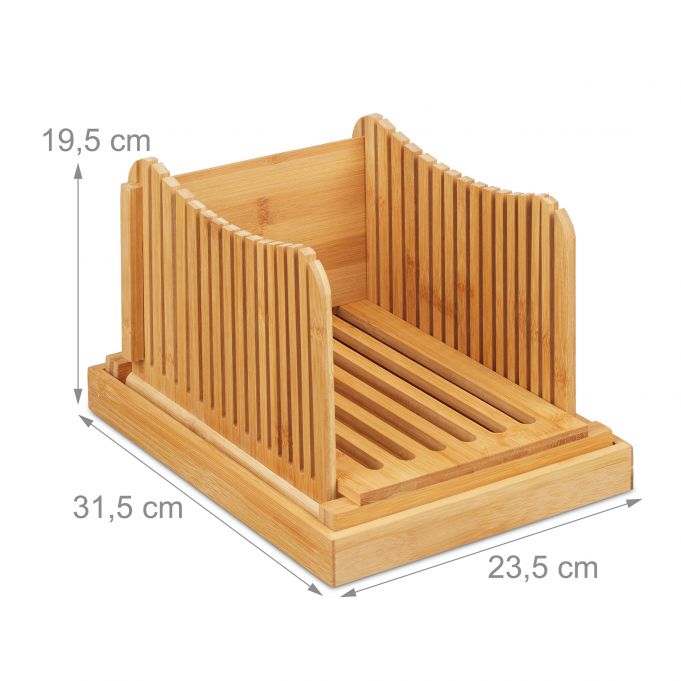 Relaxdays Ξύλο Κοπής Ψωμιού με Συλλέκτη για τα Ψίχουλα - Natural - 4052025274863