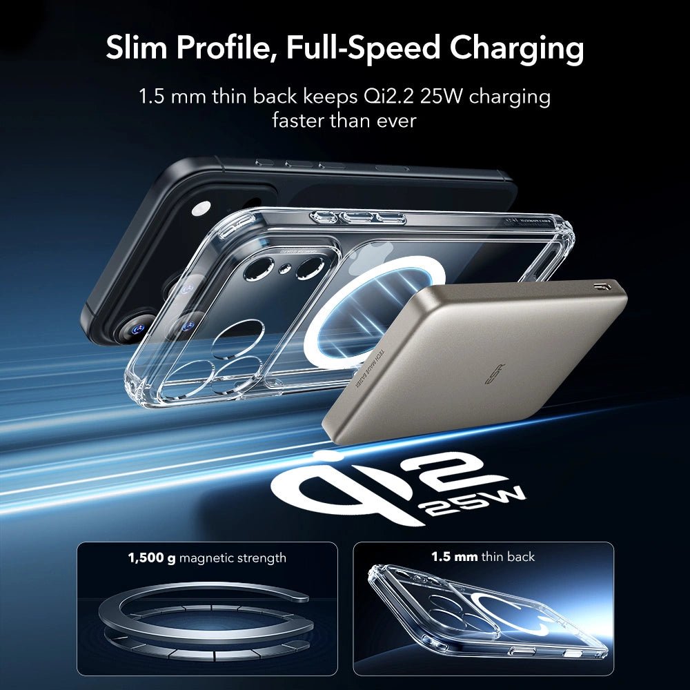 ESR iPhone 17 Pro Max - Σετ με Classic Hybrid MagSafe Σκληρή Θήκη με Πλαίσιο Σιλικόνης και Αντιχαρακτικό Γυαλί Οθόνης - Διάφανη