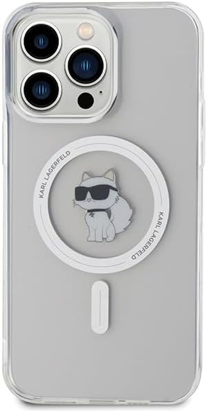 Karl Lagerfeld iPhone 15 Pro Max - IML Choupette Magsafe Σκληρή Θήκη με Πλαίσιο Σιλικόνης και MagSafe - Διάφανη - KLHMP15XHFCCNOT