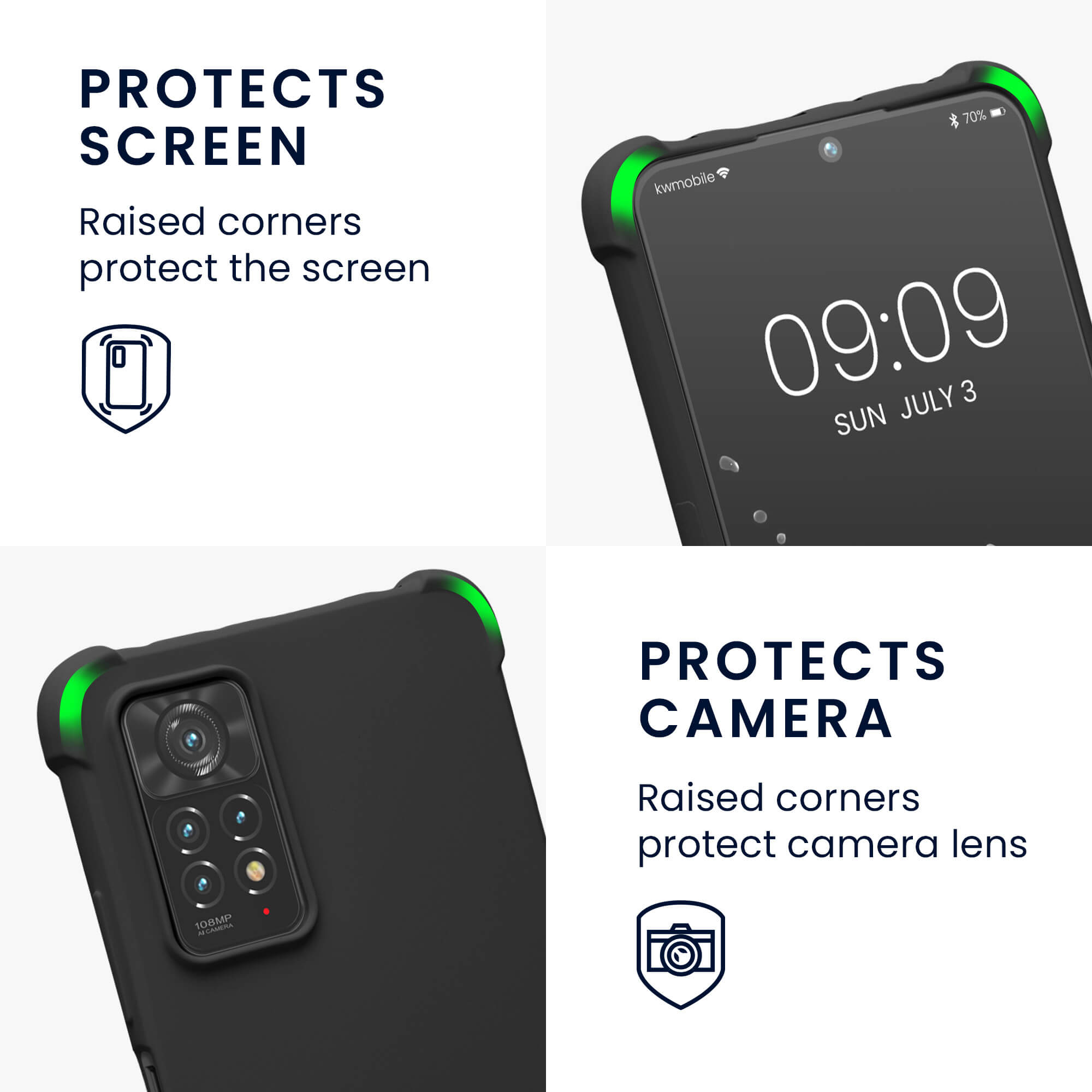 KW Xiaomi Redmi Note 11 Pro / Note 11 Pro 5G Θήκη Σιλικόνης TPU με Λουράκι - Black - 58086.01