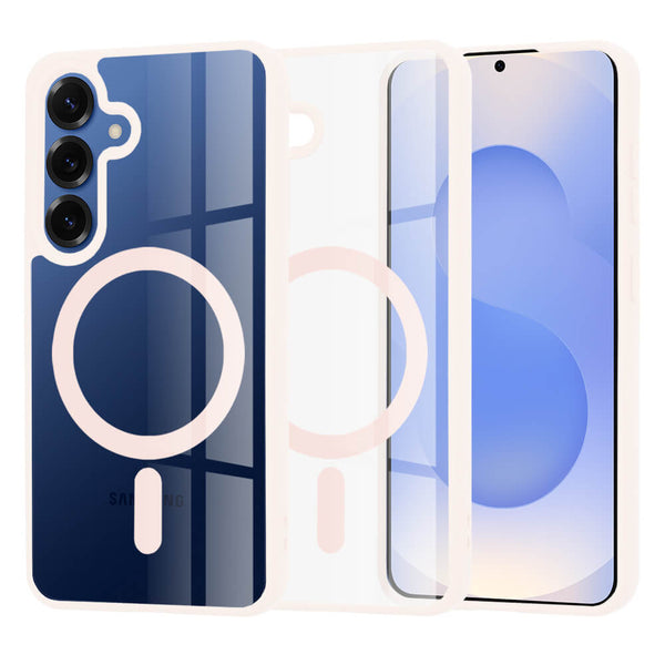 Techsuit Samsung Galaxy S25 - MagSafe Pro - Σκληρή Θήκη με Πλαίσιο Σιλικόνης - Nude Pink