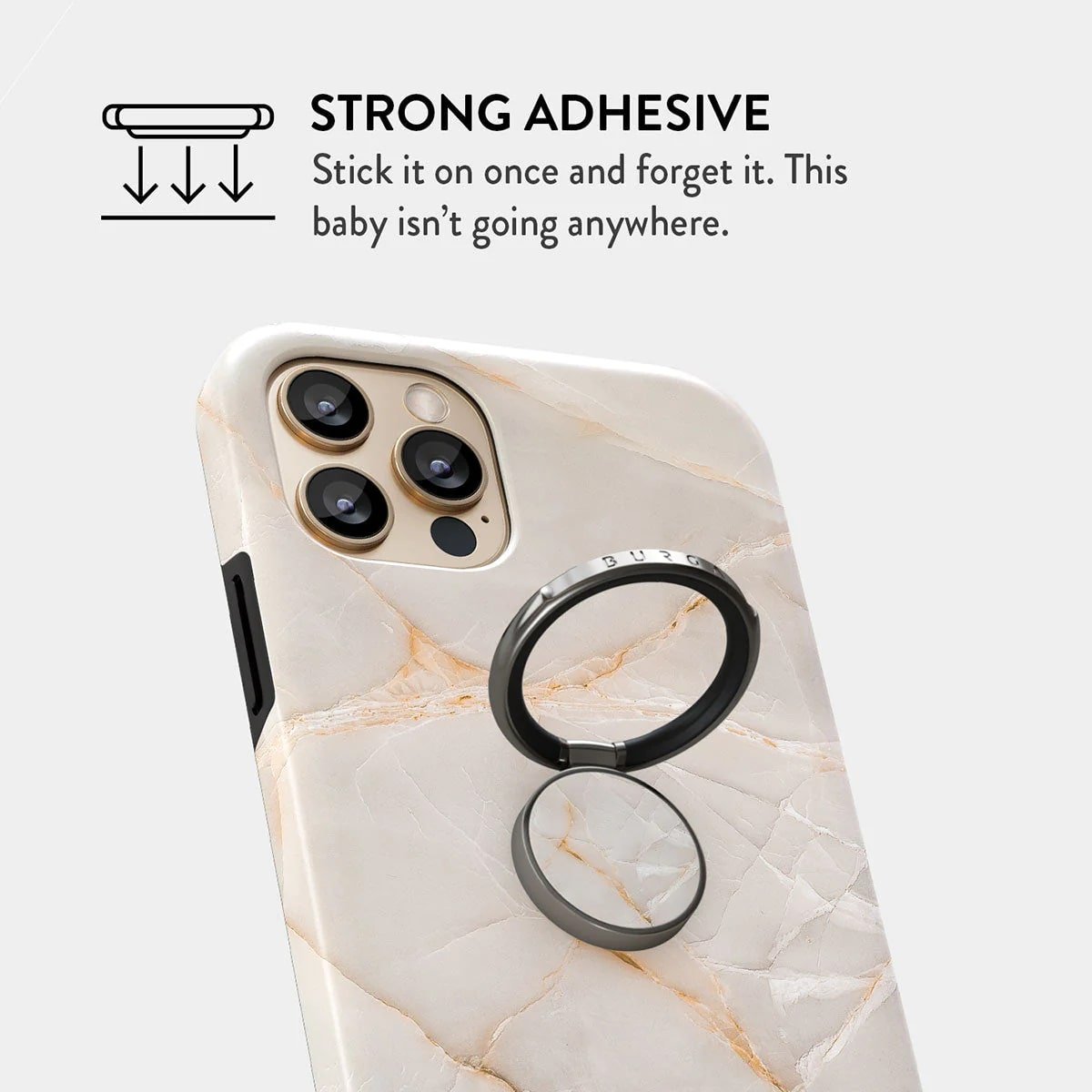 Burga Ring Holder - Δαχτυλίδι Συγκράτησης Κινητού - Βάση Στήριξης - Gunmetal - Vanilla Sand