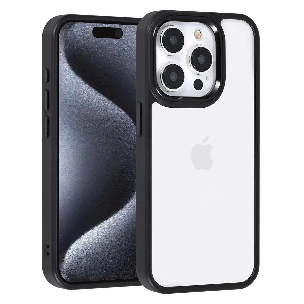 Tuniq iPhone 15 Pro - Σκληρή Θήκη με Πλαίσιο Σιλικόνης - Μαύρο / Διάφανο